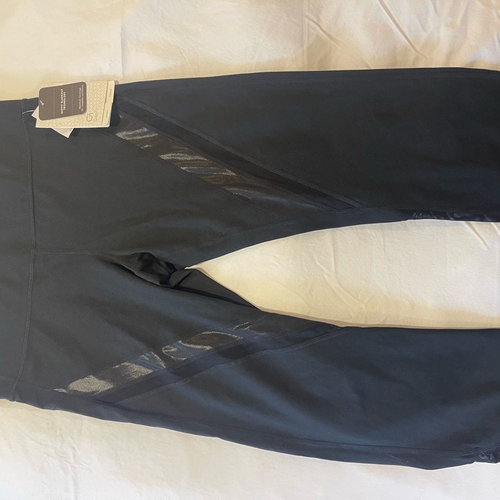 GAPFIT Black Leggings with Mesh Detail
